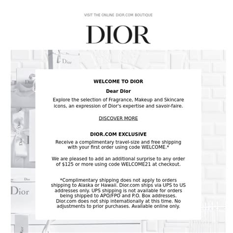 Dior voucher code